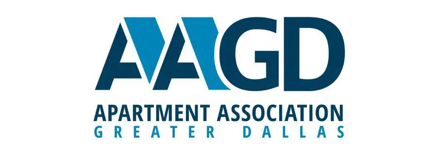 Partial logo of the Apartment Association of Greater Dallas showing stylized text and abbreviation.