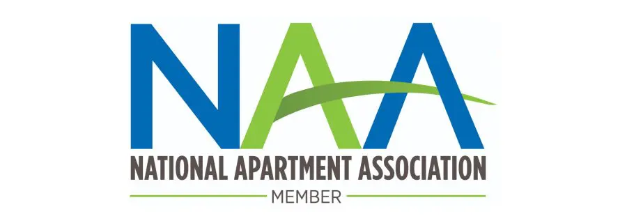 Logo of the National Apartment Association with a green and blue design and the word MEMBER underneath.