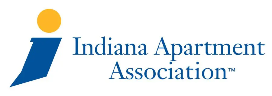 Partial logo text of the Indiana Apartment Association on a white background.